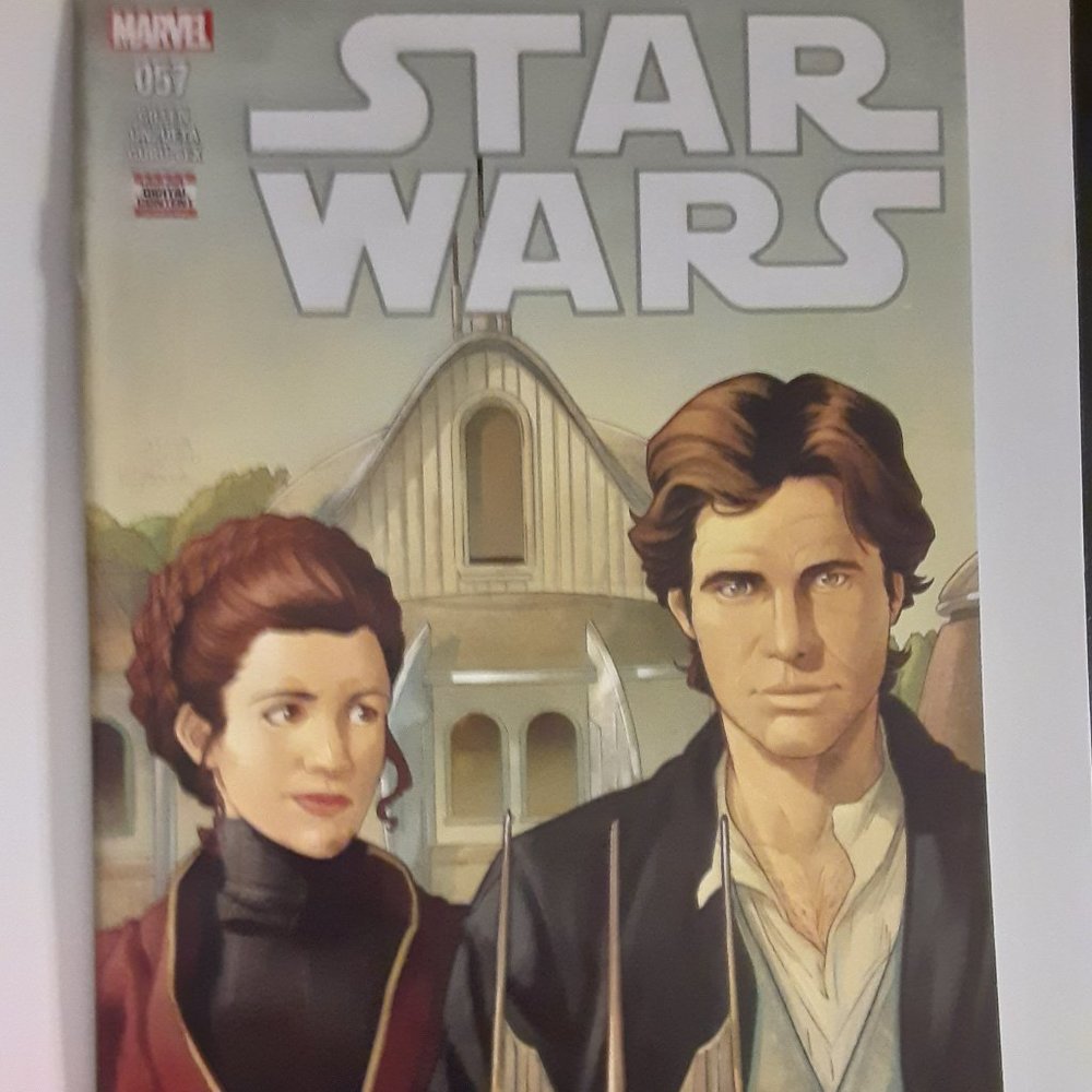 STAR WARS #57 HAN SOLO PRINCESS LEIA MARVEL 2019 AMERICAN GOTHIC HOMAGE